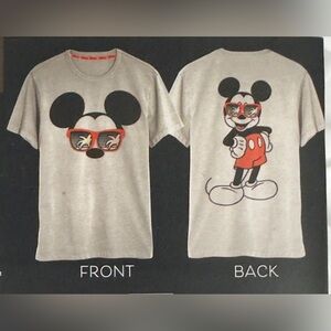 Disney Kids Unisex Heather Gray Iridescent Mickey Mouse Sunglasses T-Shirt. NWT